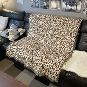 经典豹纹复古动物花纹美式街头毛毯，盖毯沙发毯装饰毯挂毯空调毯