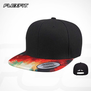 flexfit美式嘻哈平沿帽子男女，街头时尚平檐帽，东北大花潮牌棒球帽