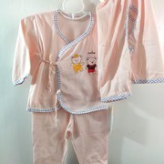 夏季薄款新生儿套装 网眼系带三件套装 男女宝宝内衣套装