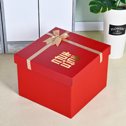 红色超大号礼物盒空盒，q新婚衣服鞋子包装盒，订婚结婚婚纱礼盒