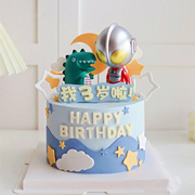 北京同城配送儿童卡通，创意生日蛋糕男孩周岁，恐龙奥特曼动物奶油