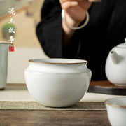 月白汝窑茶洗家用陶瓷笔洗，茶渣缸水盂中式洗茶器，建水功夫茶具配件