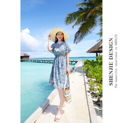 泰国海南三亚海边度假沙滩，裙夏秋女装波西米，亚种长裙雪纺裙连衣裙