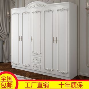 欧式衣柜家用卧室现代简约小户型出租房用带梳妆台一体木质大衣柜
