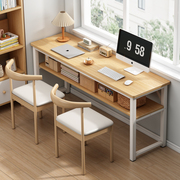 电脑桌家用卧室学习书桌简易出租屋，长条桌工作台，靠墙窄桌办公桌子