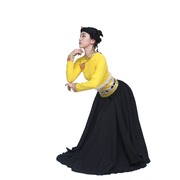 高档藏族半身裙藏式民族风广场服装女练功大摆裙臧族舞蹈演出练习
