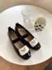 Cdollhandmade 原创设计款牛角包仙女芭蕾鞋内增高一字带黑色单鞋