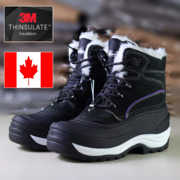 加拿大户外情侣冬季登山靴，徒步滑雪保暖防水真皮靴防滑牛皮雪地靴