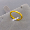 越南沙金古法素圈戒指女生仿真黄金，开口食指环，尾戒小众设计首饰