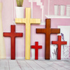 十字架装饰实木大十字架墙挂壁挂饰品客厅，木质大红色多色
