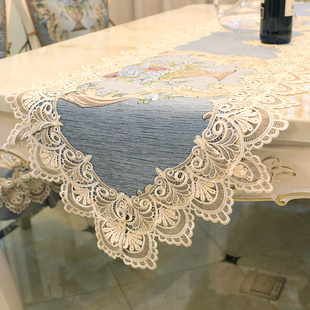 欧式桌旗奢华北欧简约茶几长条桌布台布美式餐桌布床旗床尾巾