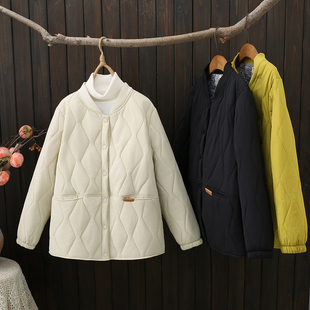 大码冬季韩版保暖棉衣200斤胖mm设计感立领，口袋小皮贴标棉袄