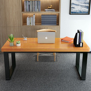 实木电脑桌子简约现代铁艺办公桌家用台式书桌会议桌卧室写字桌台