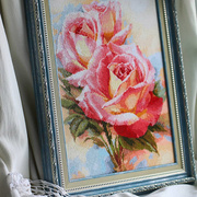 经典花卉十字绣法国dmc绣线套件2020客厅，卧室浪漫油画玫瑰