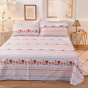 纯棉床单单件100全棉，被罩床罩宿舍单人150x200x230枕套三件套粉色
