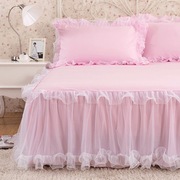 床单单品韩版蕾丝床裙单件公主床罩花边床套加厚床保护套亚马逊