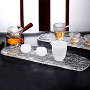日式玻璃茶盘小型简约家用小茶台简易功夫茶具日本创意干泡台托盘