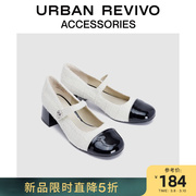 urbanrevivo2024春季女士小香玛丽珍粗跟单鞋uaws40029