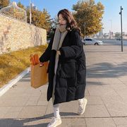奶黄色羽绒棉服，女中长款2023冬季韩版宽松棉衣加厚保暖外套潮