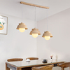 日式餐厅灯北欧简约木纹，色三头吊灯创意，现代餐桌厨房卧室床头吊灯