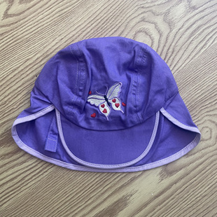 0-2岁外贸出口女童纯棉，遮阳防晒棒球帽披风，鬼子帽蝴蝶结沙滩帽