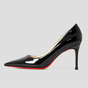 新红底高跟鞋女细跟舒适优雅单鞋，黑色漆皮性感，尖头cl同款女鞋