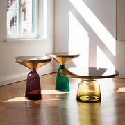 北欧圆形茶几组合设计师创意轻奢沙发边几现代极简小户型玻璃角几