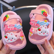 女童凉鞋儿童夏季宝宝室内软底婴幼儿防滑兔子拖鞋，男童包头洞洞鞋