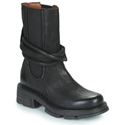 AS98女靴圆头中跟欧美风时装短筒牛皮靴黑色冬季24款意大利品牌