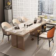现代简约轻奢茶桌岩板茶台桌泡茶桌椅办公室大板茶台组合一体米24