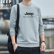 JEEP SPIRIT卫衣男秋潮圆领长袖t恤宽松男体恤衫男装HL7607