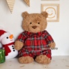 巴塞罗熊衣服(熊衣服，)泰迪熊娃衣小熊，睡衣格纹衬衫娃娃衣服
