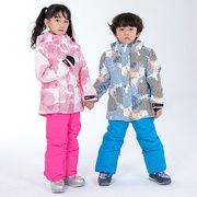 儿童滑雪服套装防风防水男女童，滑雪衣宝宝加厚棉袄户外御寒冲锋衣