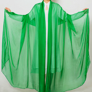 2米3绿色丝巾长款果绿色，纱巾女夏超大纯色，雪纺沙滩巾秋冬保暖围巾