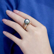 diy珍珠戒指配件，s925纯银开口戒空托迪丽热巴款戒指托手工半成品