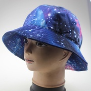 欧美风复古潮星空印花渔夫帽街头时尚可折叠盆帽单面个性遮阳帽子