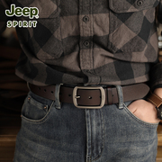 jeep吉普男款皮带真皮针扣时装，腰带牛仔裤休闲中年轻人牛皮男裤带