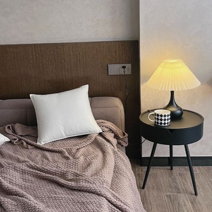 铁艺奶油风床头柜法式现代简约创意圆形替代卧室角几收纳柜子
