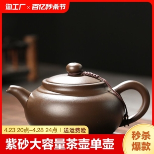 宜兴紫砂茶壶单壶大号家用会客球孔过滤泡茶壶功夫茶具套装西施