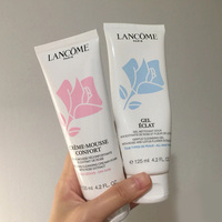 lancome兰蔻清滢柔肤洁面乳补水女士洗面奶，125ml粉色保湿蓝色清爽