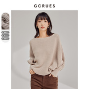 gcrues2024年春装，韩版蝙蝠袖外穿毛衣女套头长袖，宽松外穿绝美