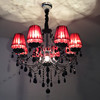 美式复古铁艺水晶灯创意网红餐厅吧台黑色吊灯欧式客厅灯卧室灯具
