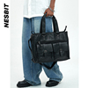 NESBIT欧美时尚男士手提包大容量斜挎包皮包短途出差旅行包行李袋
