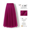720度广场舞红色网纱半身长裙，大摆裙显瘦a字裙遮胯显瘦紫色纱裙