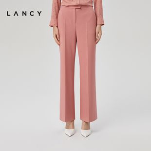 lancy朗姿2023春季西装裤，子女高腰气质直筒西裤子职业套装