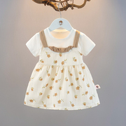 女童短袖连衣裙夏装夏季儿童，薄款裙子纯棉1—3岁女宝宝公主裙上衣