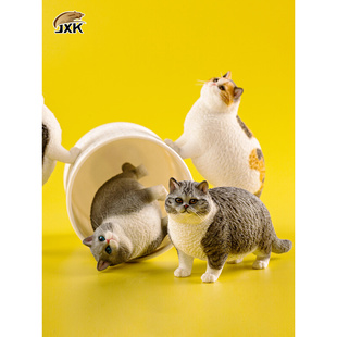 JX肥猫汽车摆件模型仿真胖猫咪手办创意可爱萌车载桌面小装饰品
