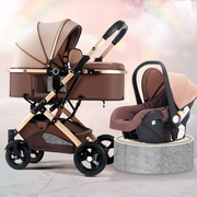 高景观婴儿推车可坐可躺新生儿童宝宝睡蓝提篮安全座椅双向可