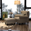 美式轻奢布艺沙发组合小户型，棉麻乳胶单双，三人位现代简约客厅家具