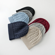 羊绒帽子女秋冬季保暖加厚针织毛线，帽护耳包头帽(包头帽)韩版休闲男女士潮